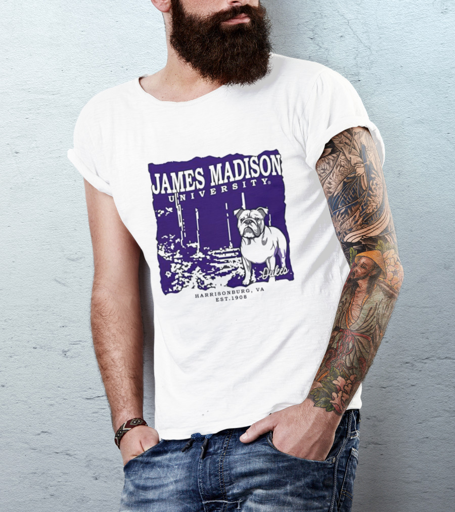 James Madison University Dukes Harrisonburg VA Est 1908 Bulldog T-Shirt