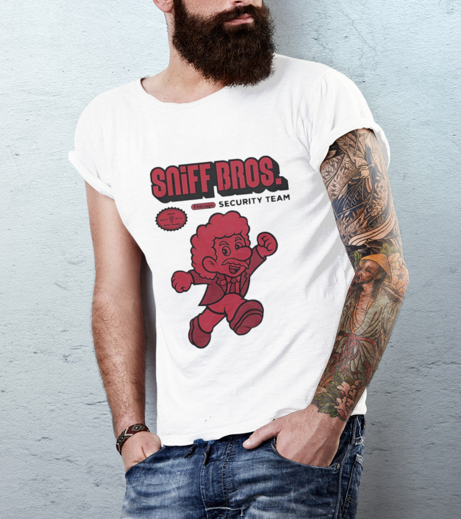 Sniff Bros Chicago Security Team Retro Style Character Official Quality Seal T-Shirt