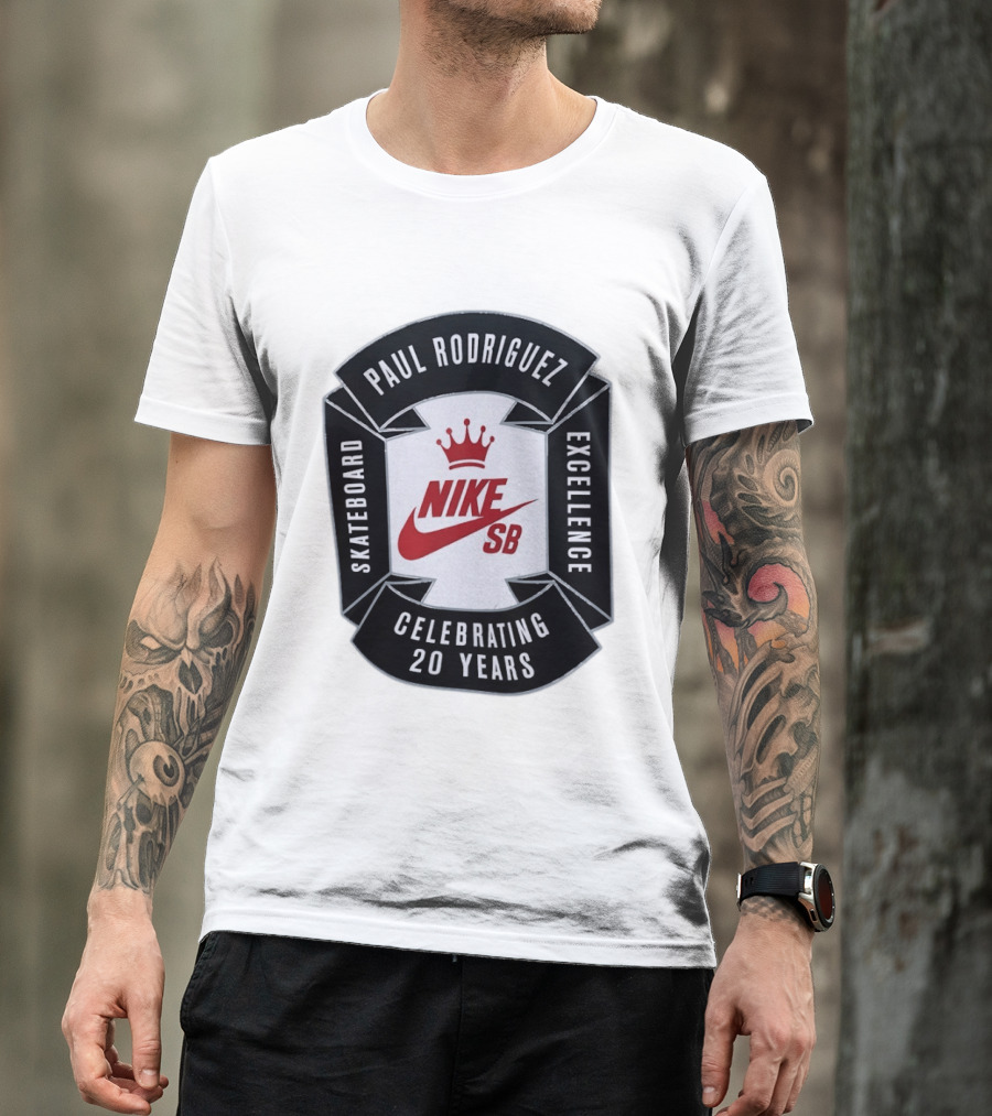 Paul Rodriguez Nike SB Skateboard Excellence Celebrating 20 Years T-Shirt