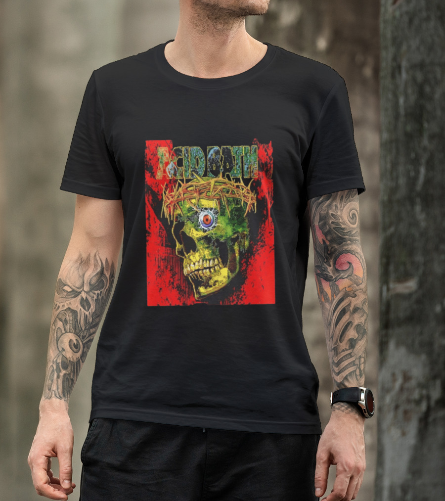 Acid Bath Skull Crown Of Thorns Red T-Shirt