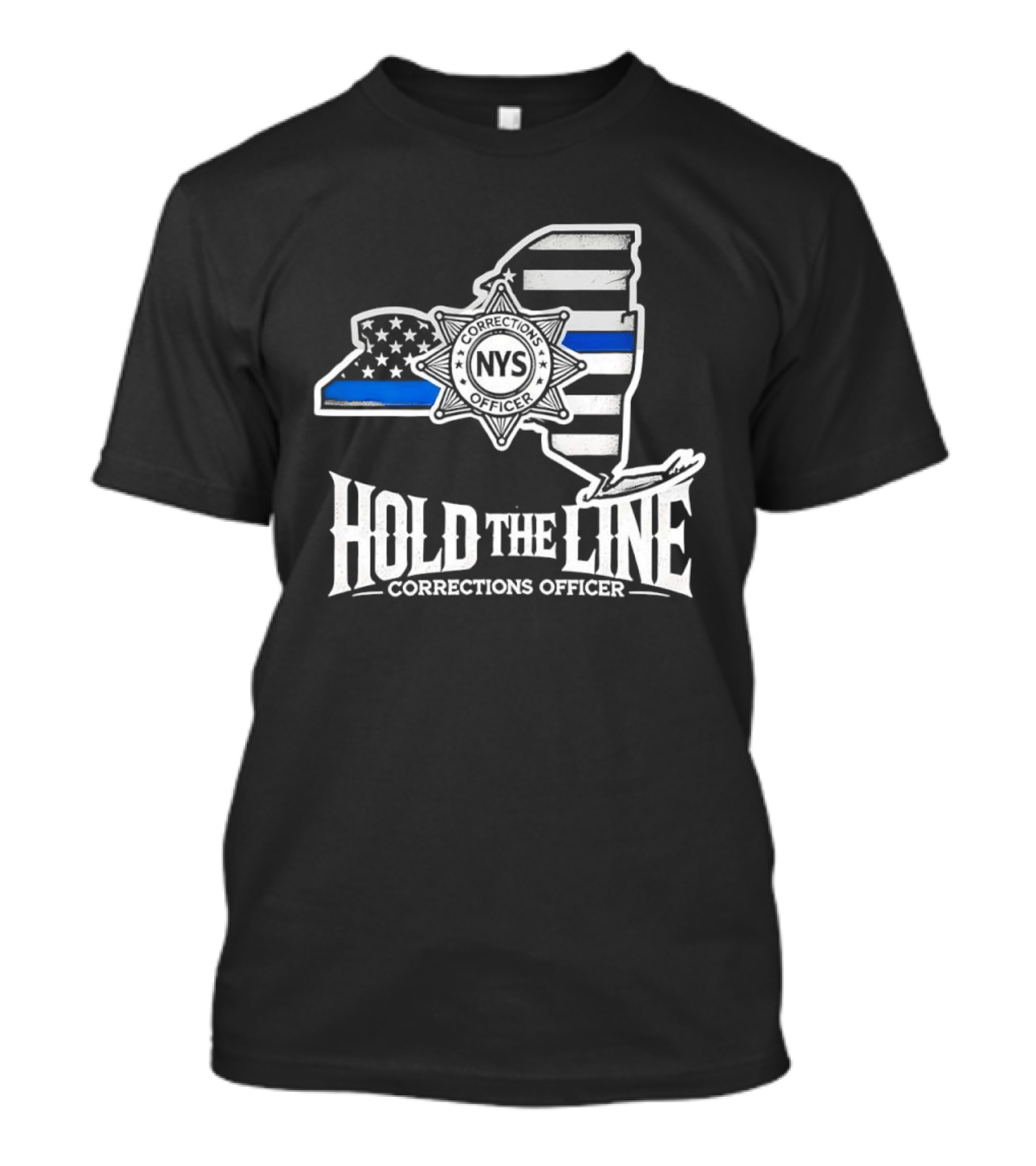 Hold The Line NYS Corrections Officer Blue Line T-Shirt