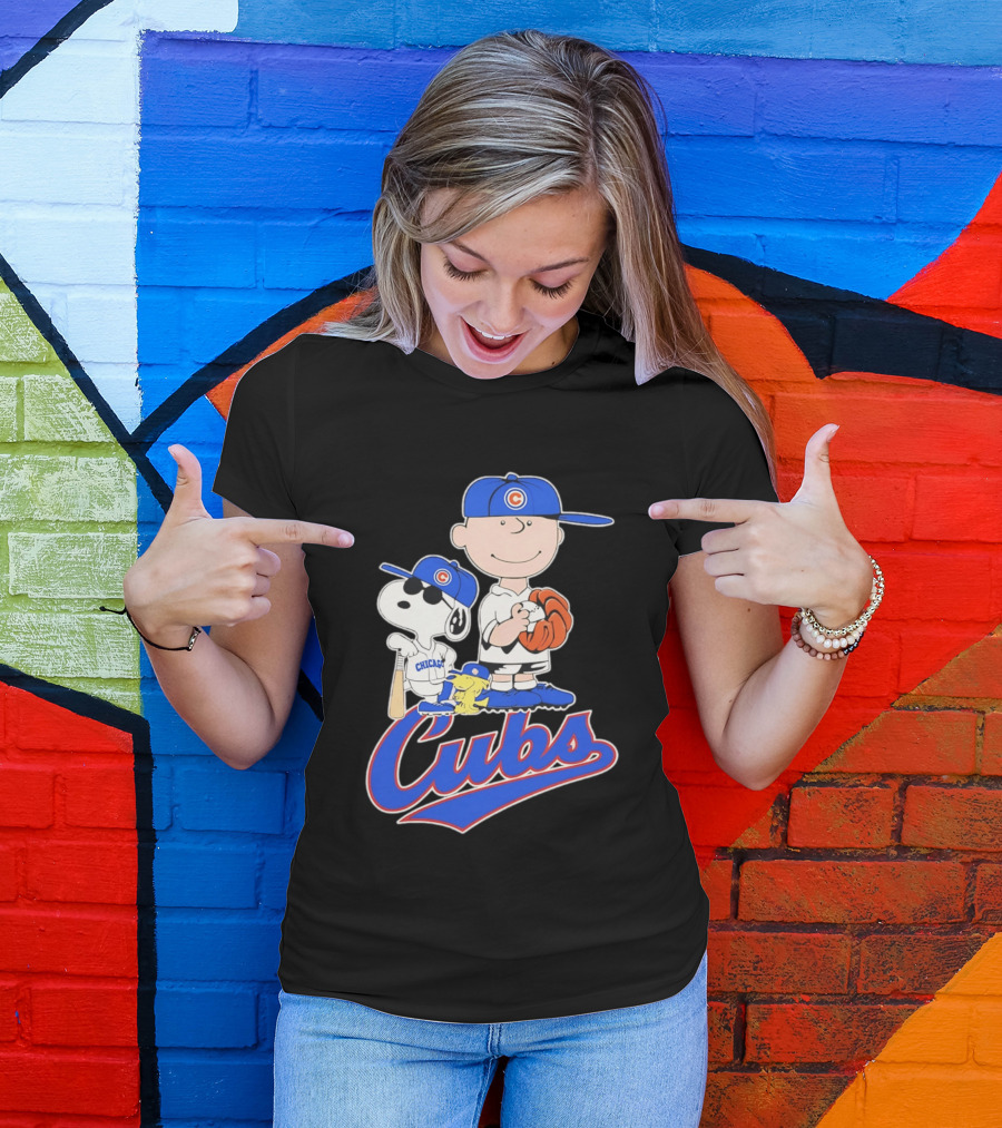 Peanuts Snoopy Woodstock Charlie Brown Chicago Cubs Baseball MLB 2026 T-Shirt