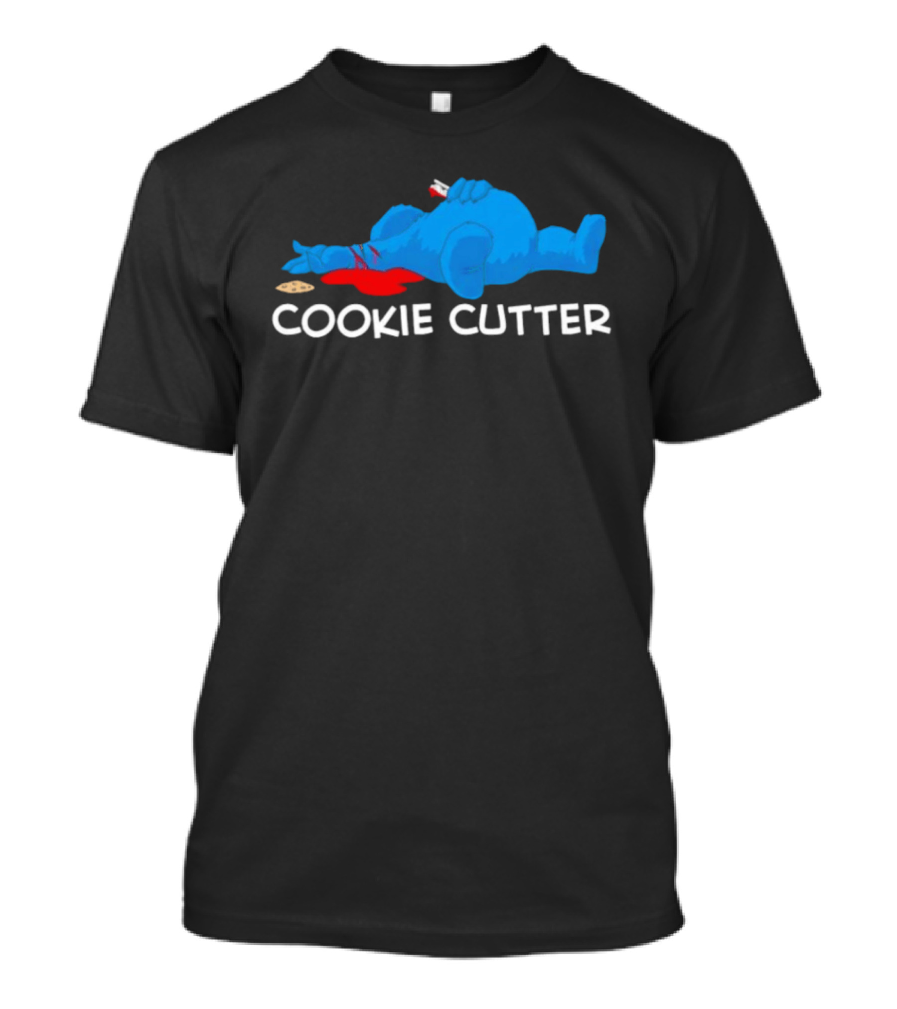 COOKIE CUTTER Blue Monster Humor Cartoon T-Shirt
