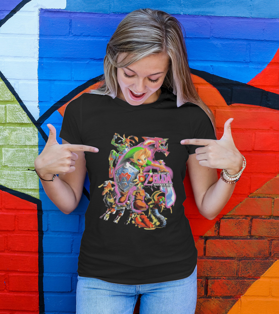 The Legend Of Zelda Majora's Mask Link Skull Kid Epona Characters T-Shirt