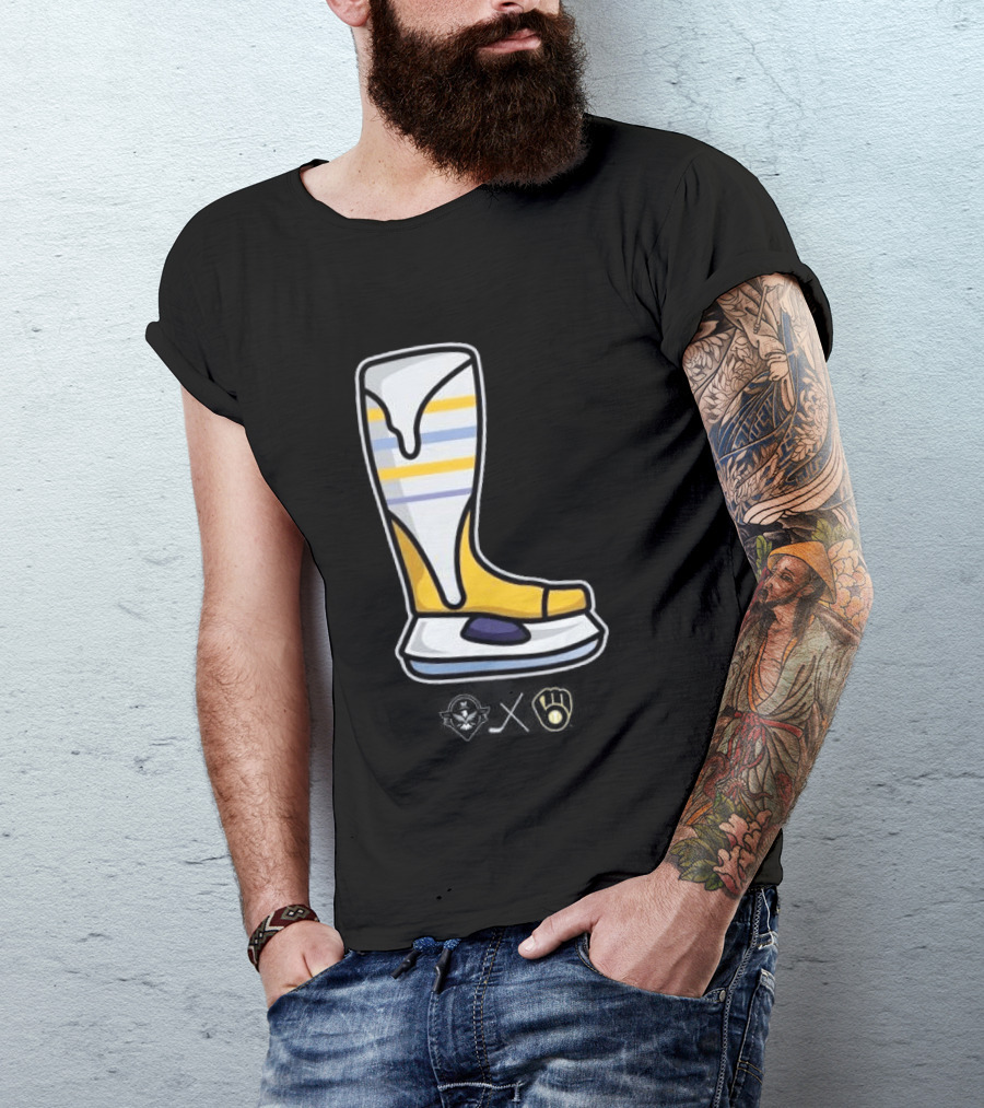Milwaukee Brewers X Admirals Special Skate Boot Icon With Brewers T-Shirt