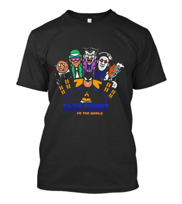 Dark Knight Vs The World Cartoon Heroes United Fighting Evil T-Shirt