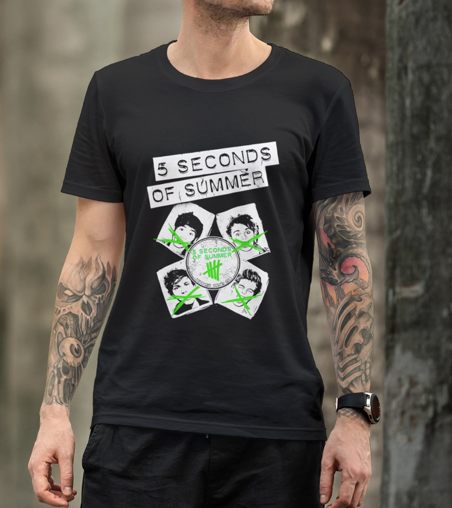 5 Seconds Of Summer 5SOS Green Iconic Faces Derping Since 2011 T-Shirt