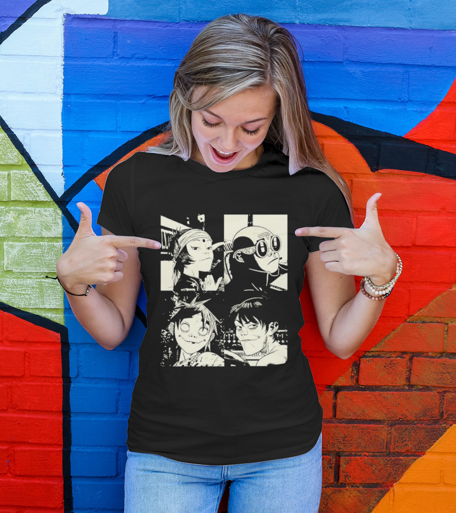 Gorillaz 2D Murdoc Niccals Noodle Russel Hobbs Animation T-Shirt