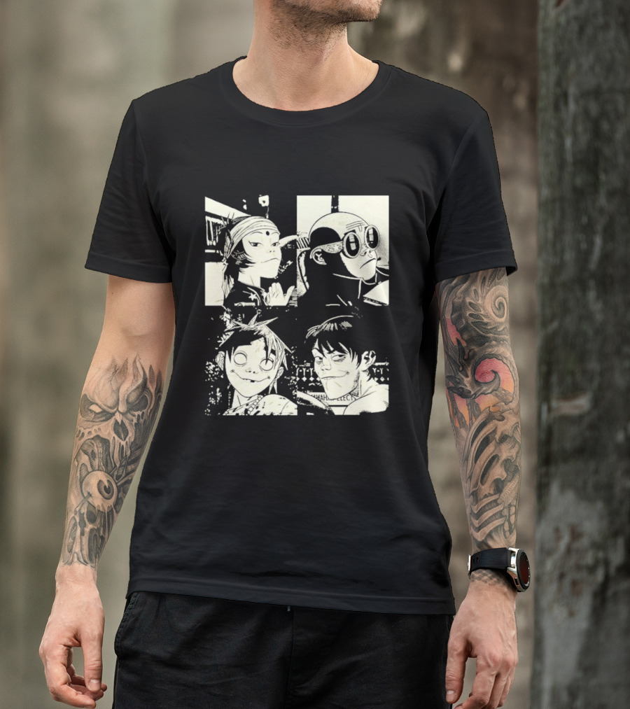 Gorillaz 2D Murdoc Niccals Noodle Russel Hobbs Animation T-Shirt