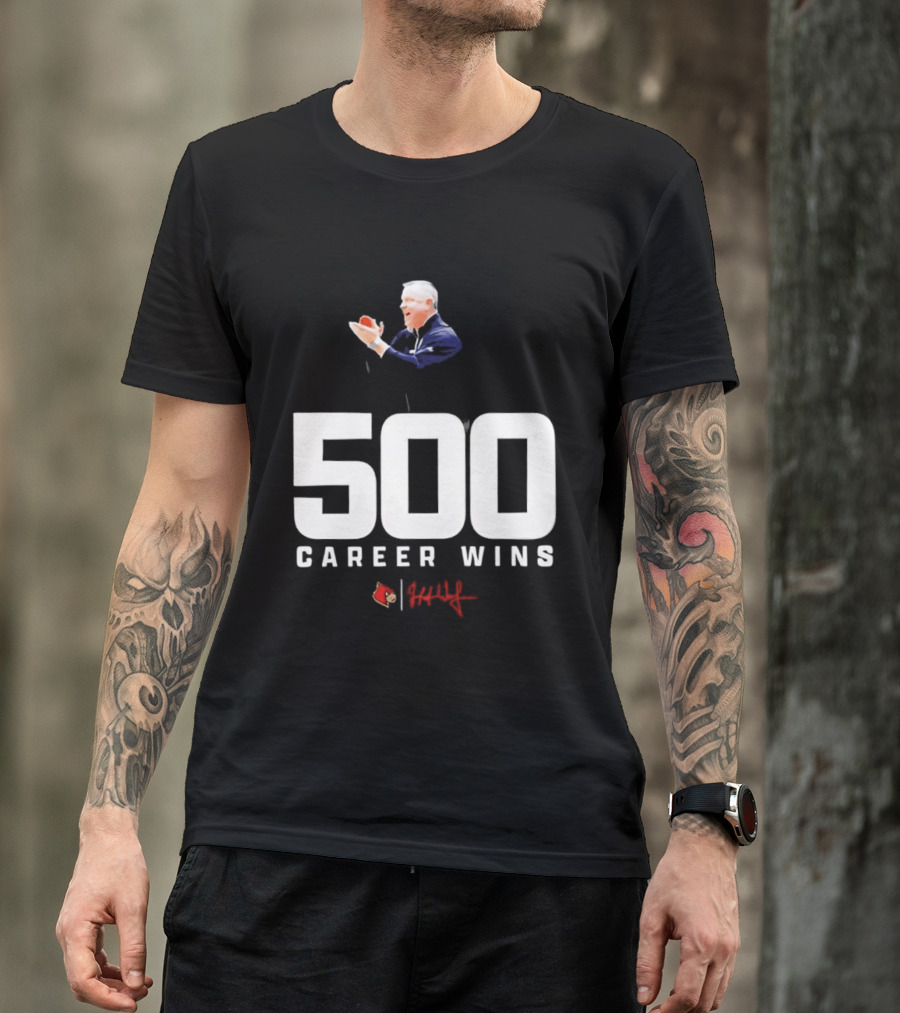 500 Career Wins Coach Jeff Walz Red Cardinals T-Shirt