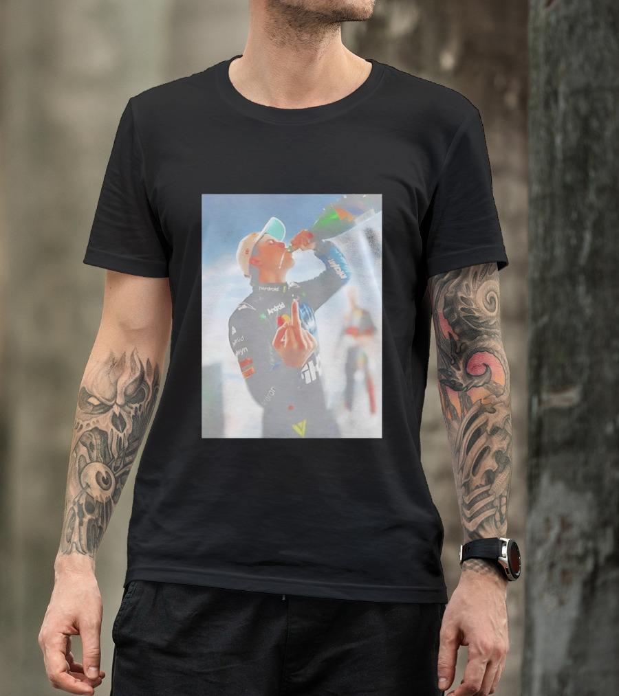 Oscar Piastri 81 Racing Celebration Flipping The Bird Formula One Victory Moment T-Shirt