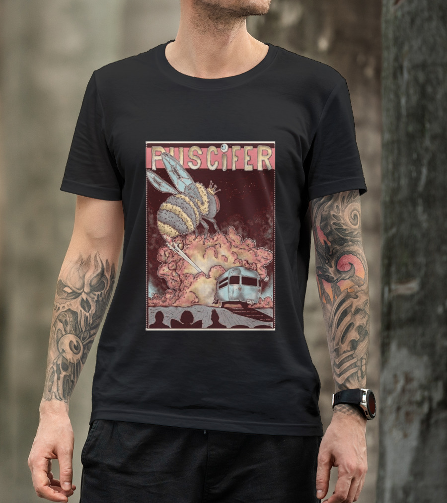 Puscifer Durham Performing Arts Center April 1 2026 Tour With Crowned Bee And Trailer T-Shirt