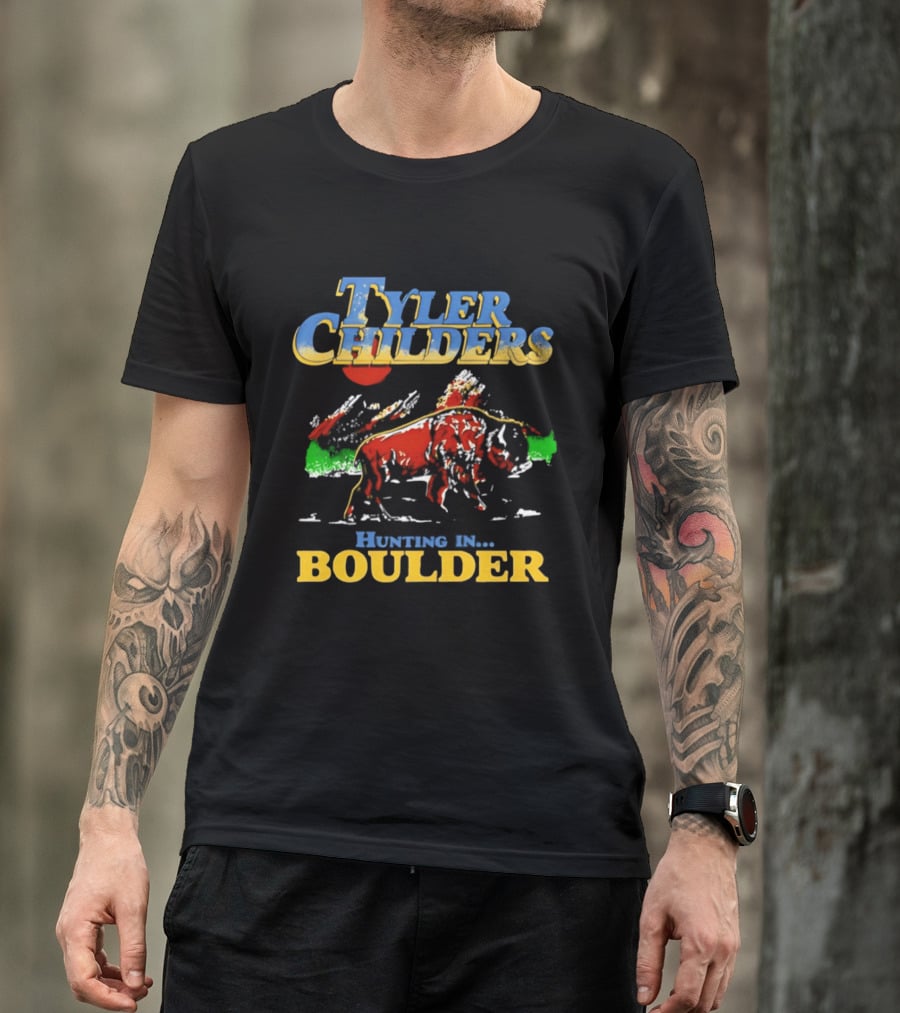 Tyler Childers Hunting In Boulder Oregon 2026 Mountain Buffalo Scene T-Shirt