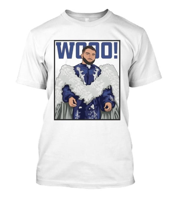 Wooo Skatt Flair New York Giants Iconic Blue Robe T-Shirt