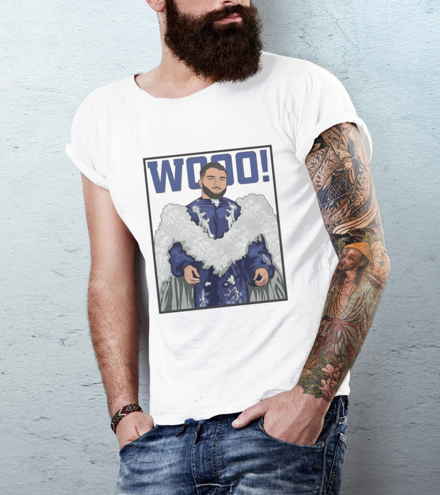 Wooo Skatt Flair New York Giants Iconic Blue Robe T-Shirt