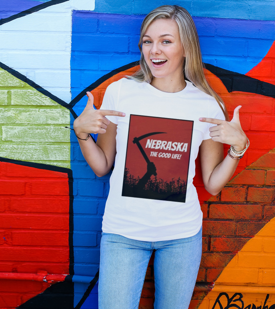 Nebraska The Good Life Hand With Sickle And Crop T-Shirt