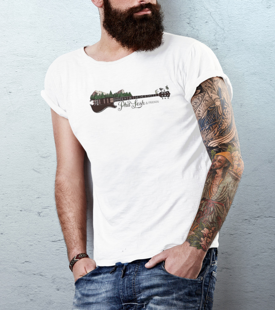 Phil Lesh And Friends Mountain Bass Guitar Scenic Landscape T-Shirt