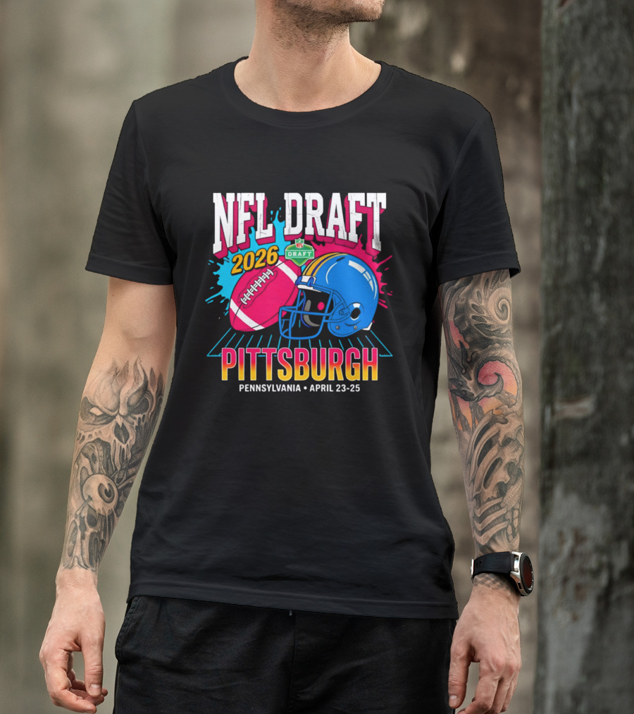 NFL Draft 2026 Pittsburgh Pennsylvania April 23 25 Football Helmet T-Shirt
