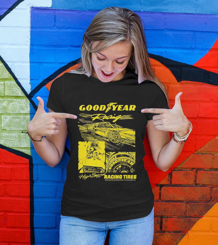 Goodyear Racing High Speed Racing Tires Panels T-Shirt