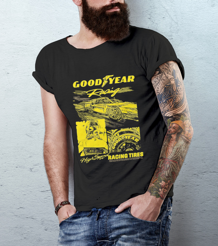 Goodyear Racing High Speed Racing Tires Panels T-Shirt