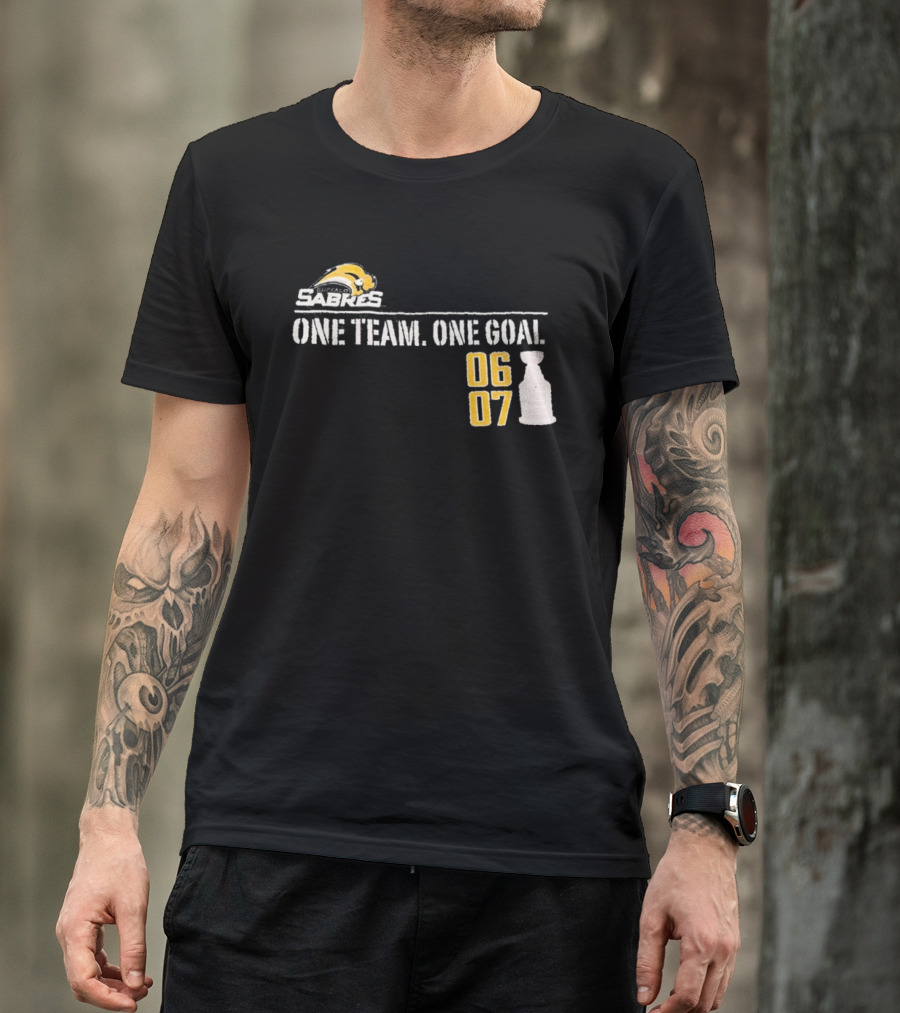 Buffalo Sabres One Team One Goal 06 07 Stanley Cup T-Shirt