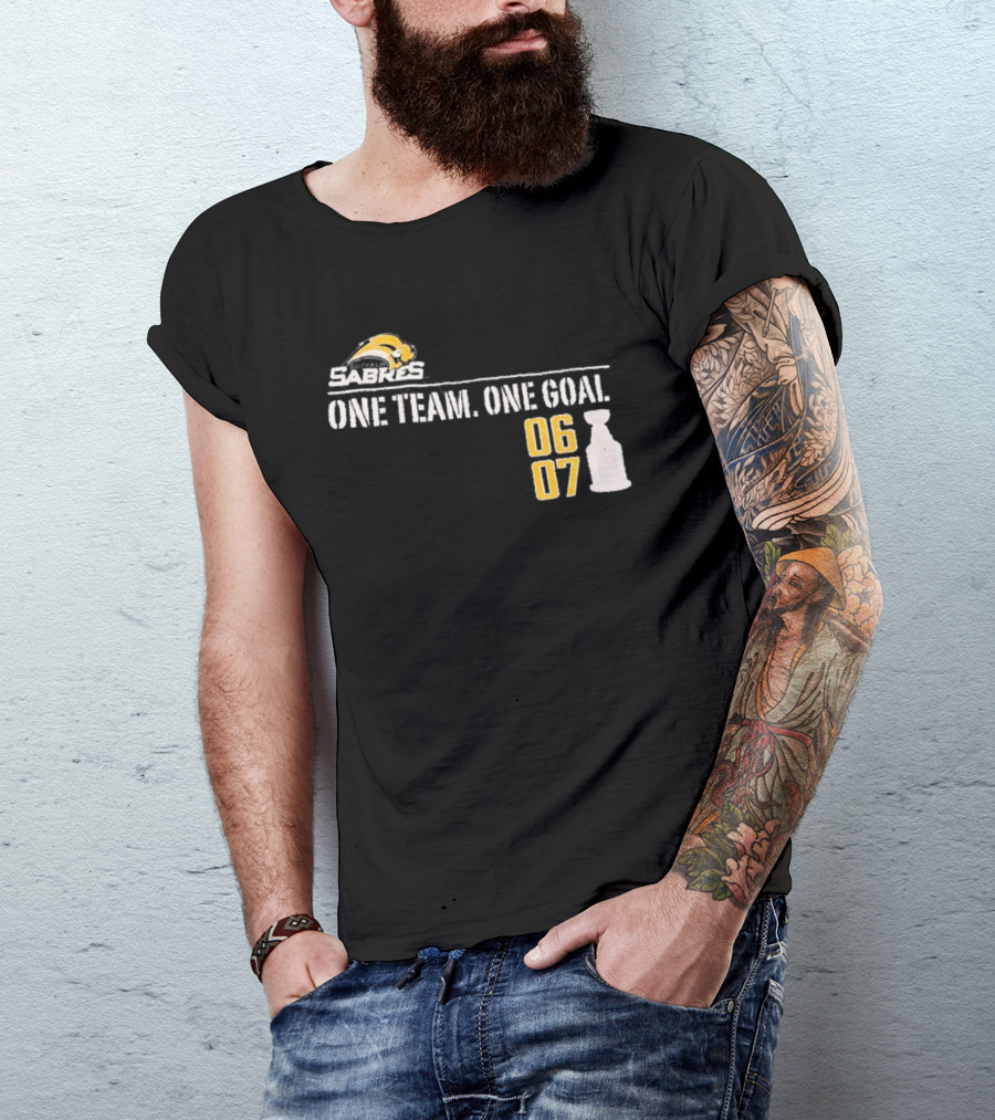 Buffalo Sabres One Team One Goal 06 07 Stanley Cup T-Shirt