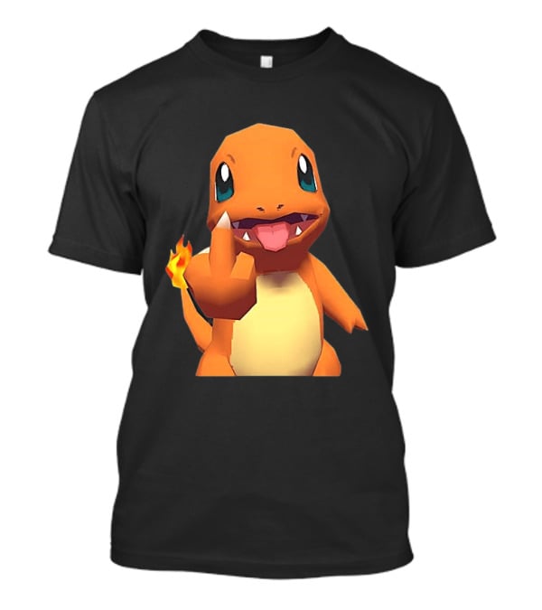 Charmander Pokémon Middle Finger Gesture With Flame Tail T-Shirt