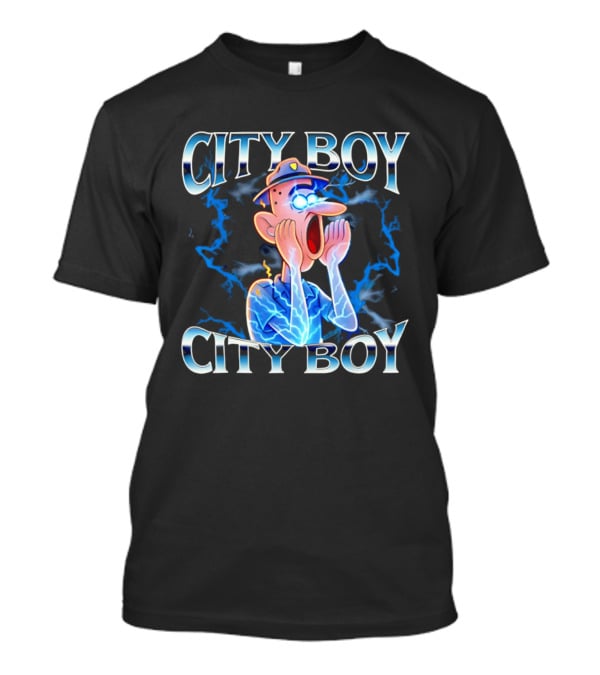 City Boy Brainrot Meme Reaction Cartoon Loud Expression T-Shirt
