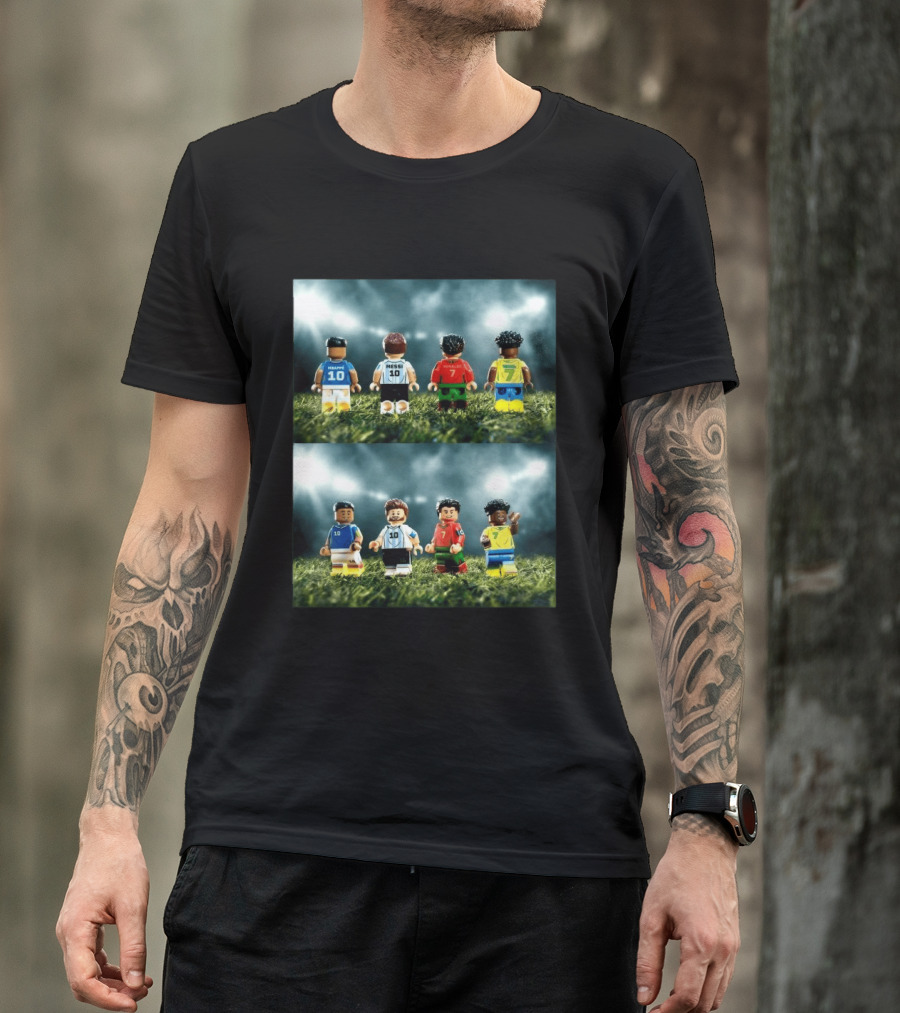 LEGO Football Legends FIFA World Cup 2026 Messi Ronaldo Mbappé Vinicius Junior Mini Figures T-Shirt