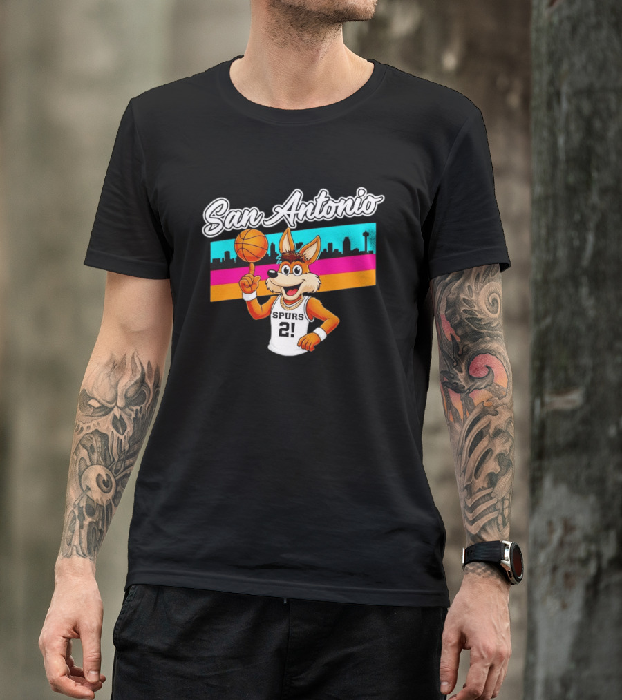 San Antonio Coyote Spurs Basketball Skyline 21 T-Shirt