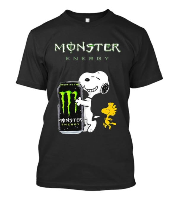 Snoopy And Woodstock Hugging Monster Energy Can Collaboration T-Shirt
