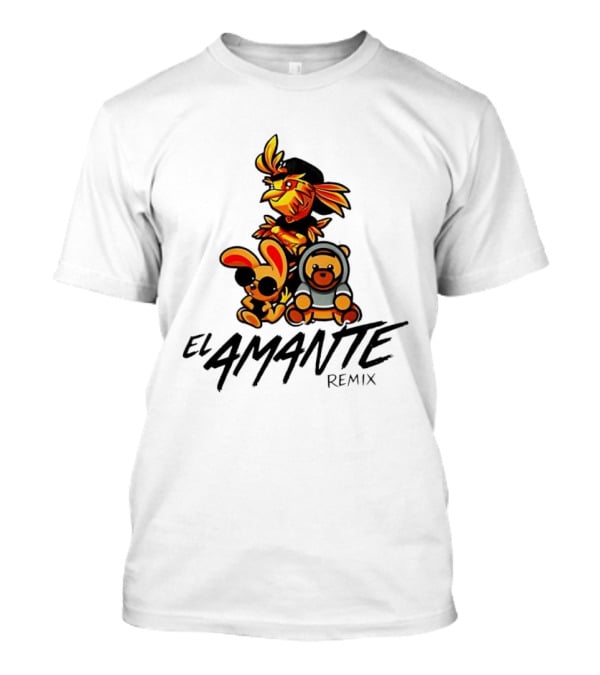 El Amante Remix Cartoon Characters T-Shirt