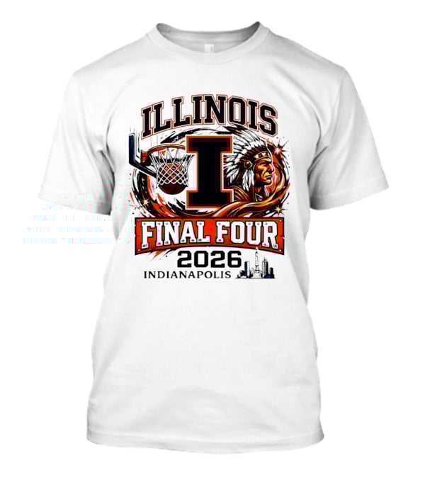 Illinois Basketball Final Four 2026 Indianapolis I Logo And Native American T-Shirt