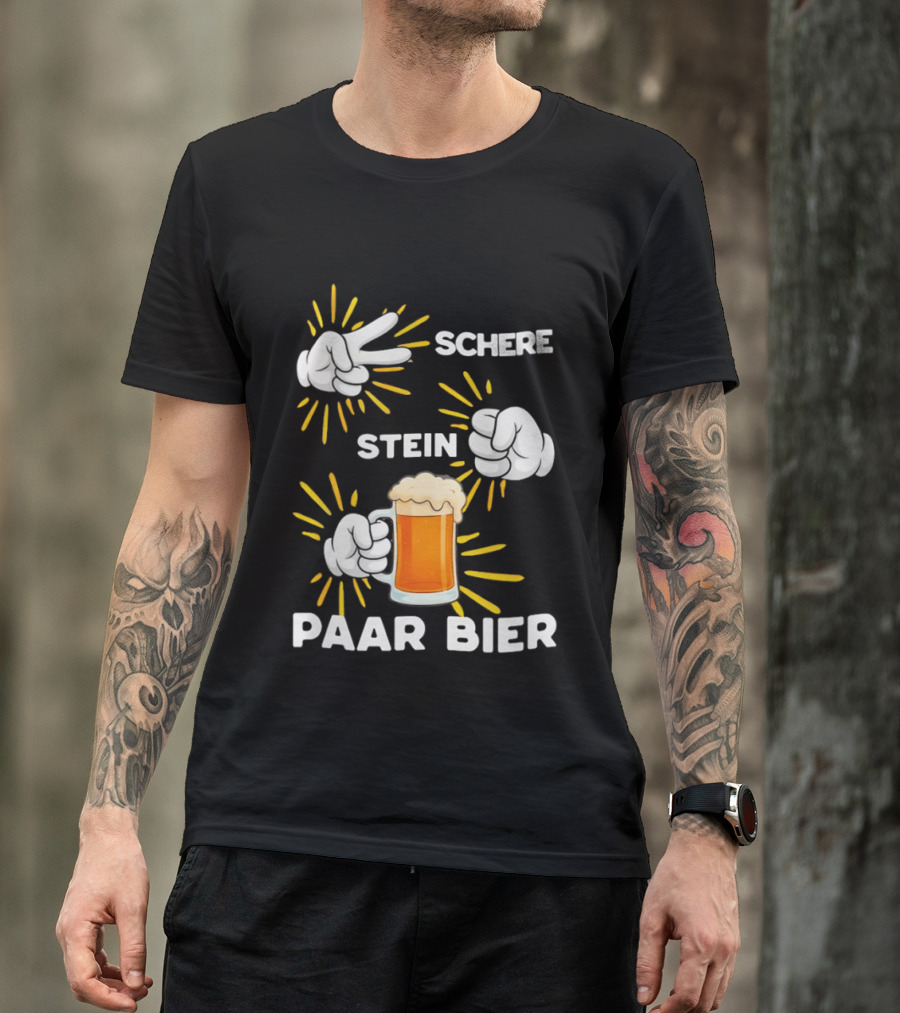 Bachelor Party Schere Stein Paar Bier Fun Celebration T-Shirt