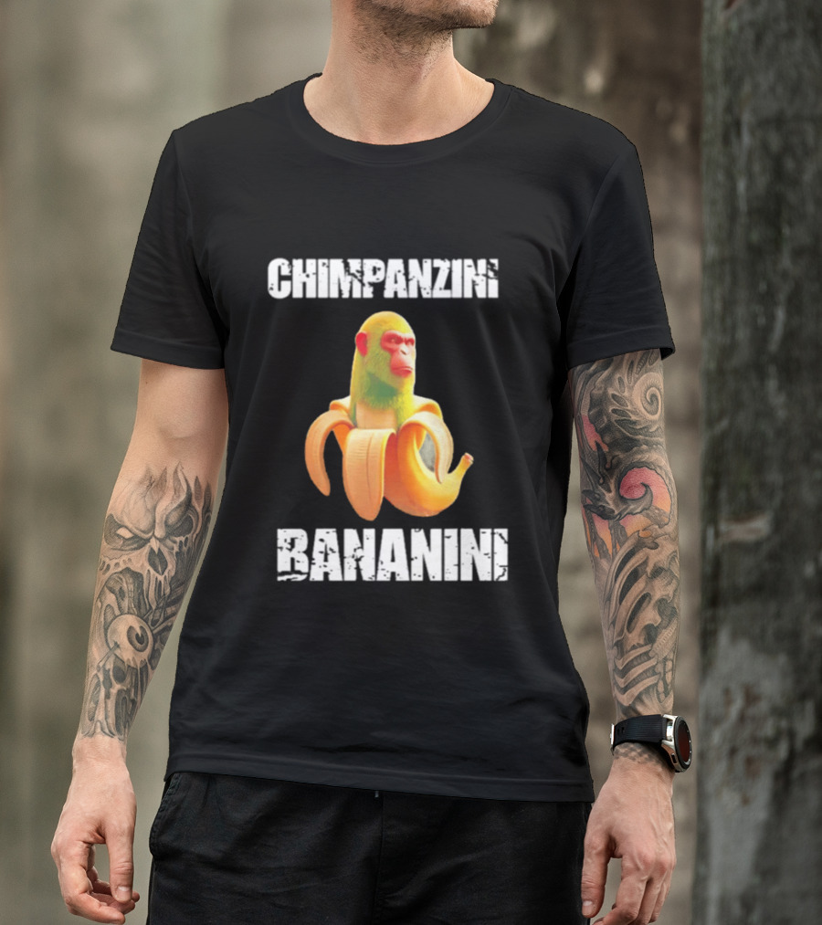 Chimpanzins Bananine Monkey Peeling A Banana T-Shirt