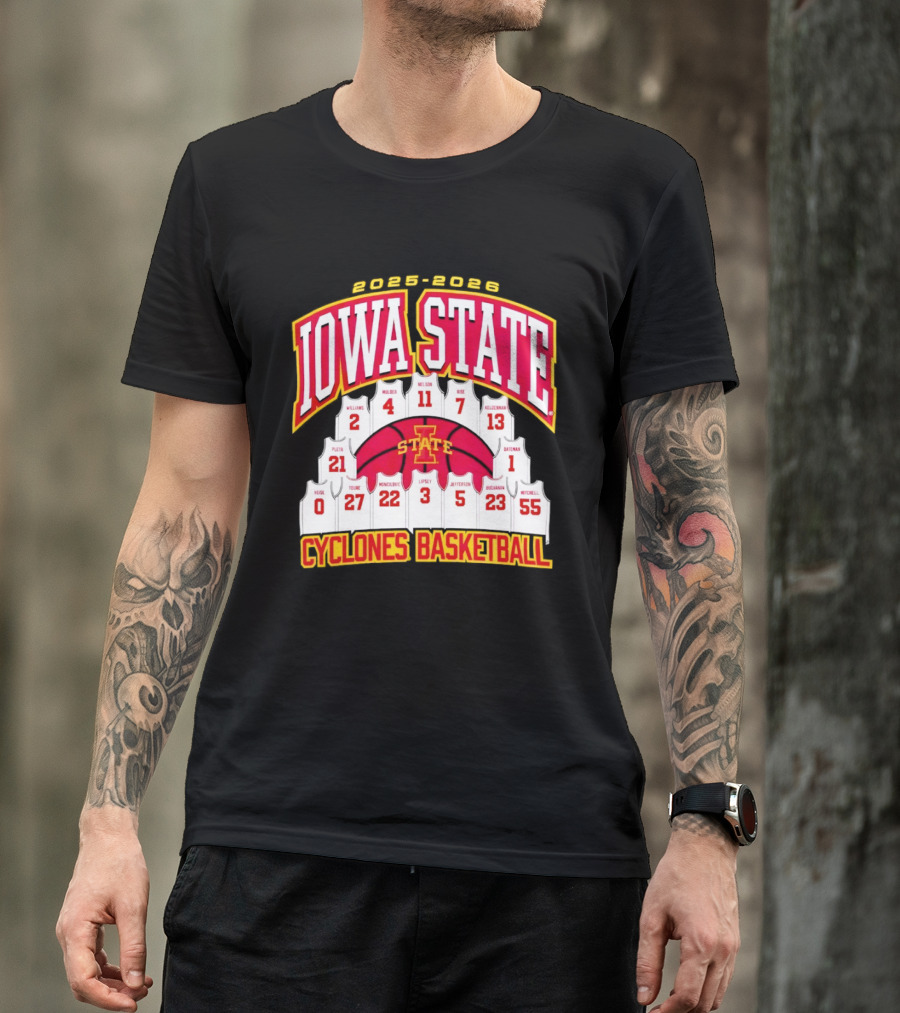 2023 2024 Iowa State Cyclones Basketball Team Roster Jersey T-Shirt