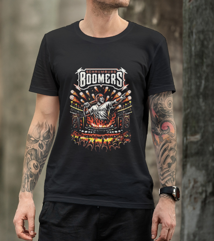 Boomers Baseball Rock Tour 2026 Stadium Concert Explosion T-Shirt