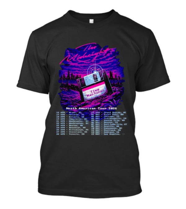 The Midnight Time Machines North American Tour 2026 Retro Floppy Disk T-Shirt