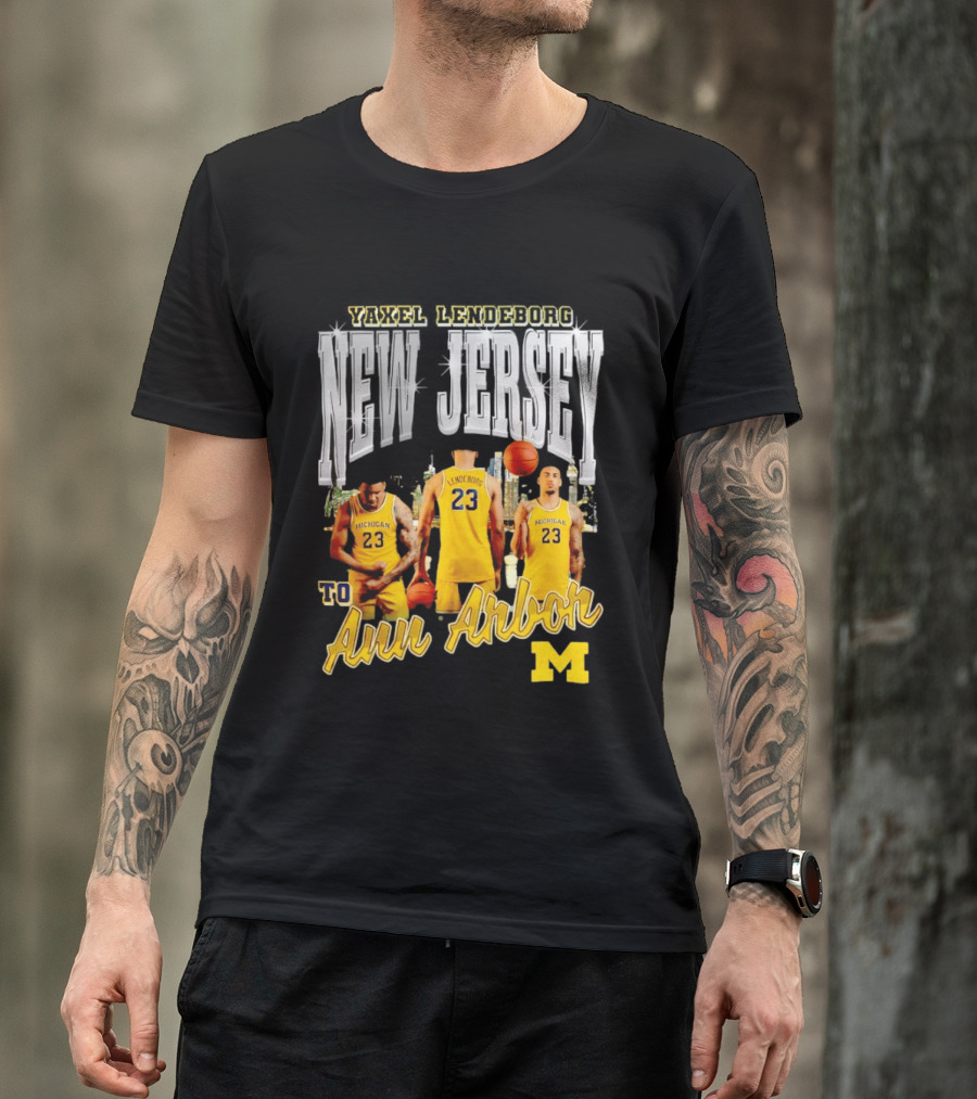 Yaxel Lendeborg New Jersey To Ann Arbor Michigan Wolverines Basketball 90s Streetwear T-Shirt
