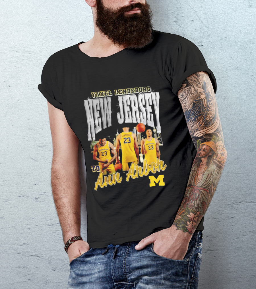 Yaxel Lendeborg New Jersey To Ann Arbor Michigan Wolverines Basketball 90s Streetwear T-Shirt