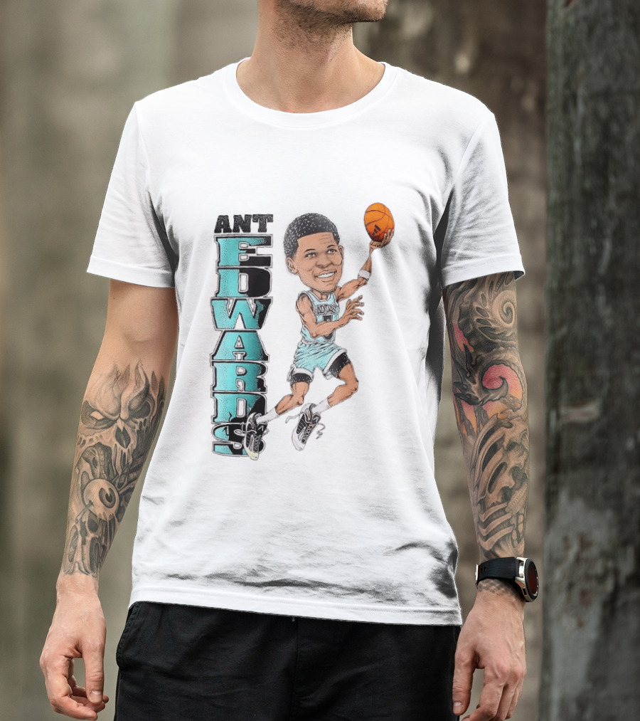 Anthony Edwards Cartoon Dunk Ant Edwards Basketball T-Shirt