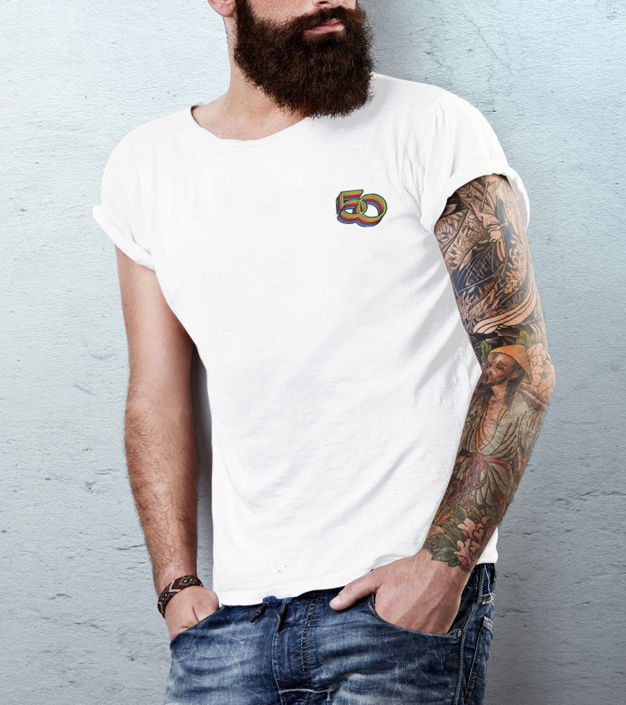 Apple 50 Years Thinking Different Rainbow Logo Celebration T-Shirt