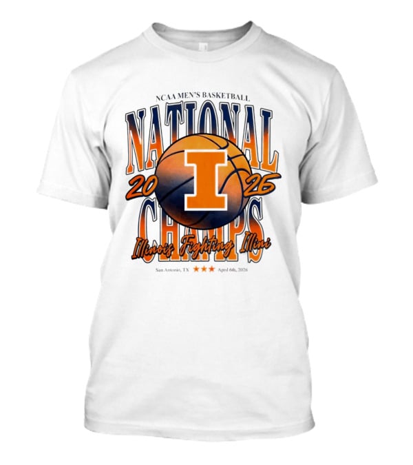 NCAA Men's Basketball National Champs 2026 Illinois Fighting Illini San Antonio April 6 T-Shirt