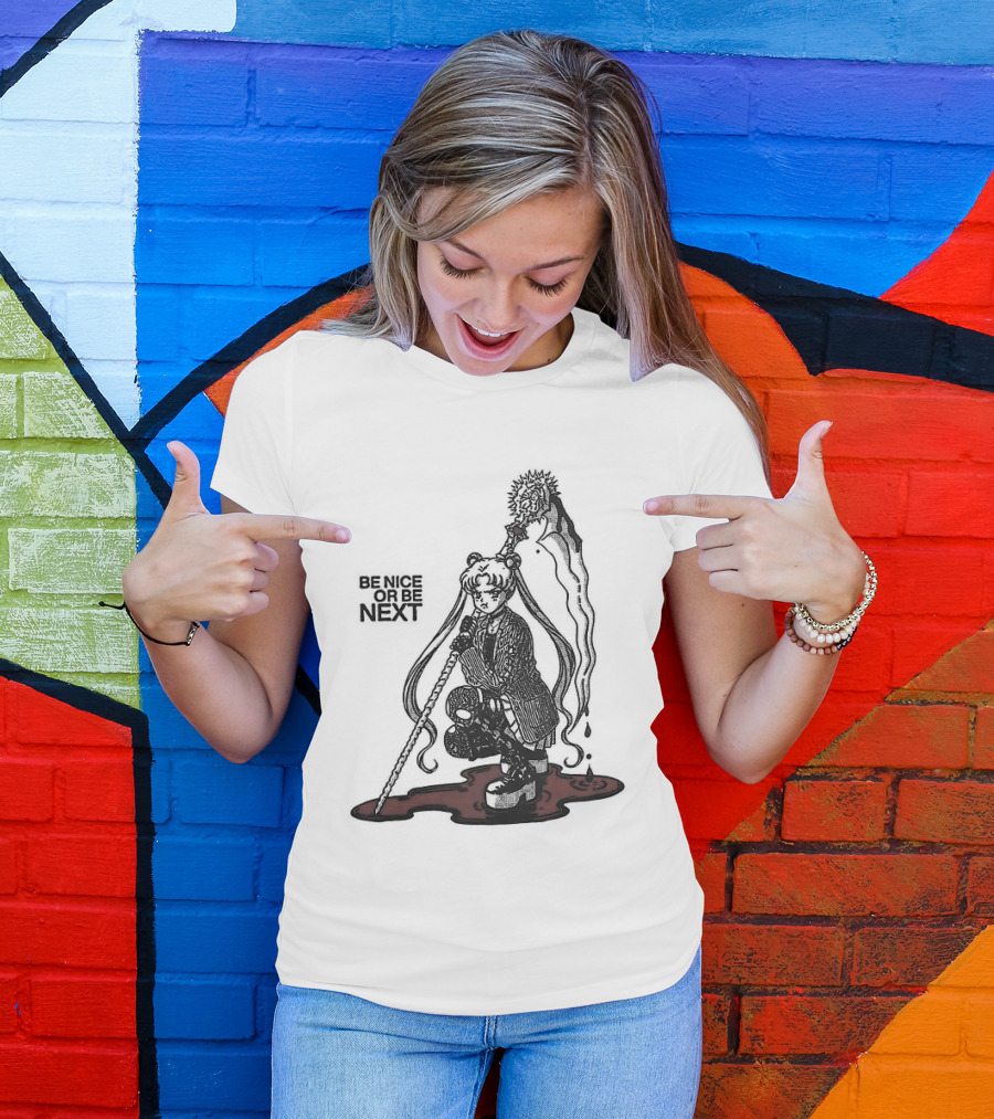 Sailor Moon Be Nice Or Be Next Dark Silhouette And Blood Pool T-Shirt
