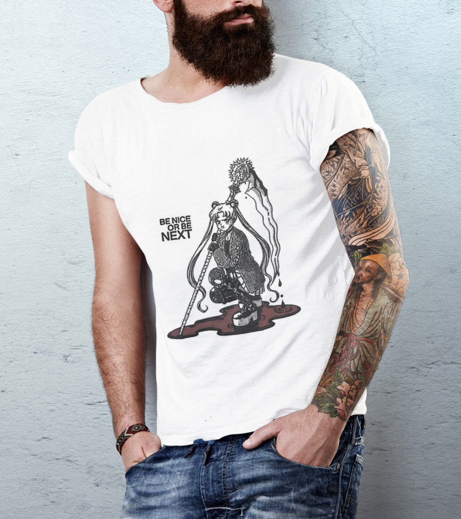 Sailor Moon Be Nice Or Be Next Dark Silhouette And Blood Pool T-Shirt