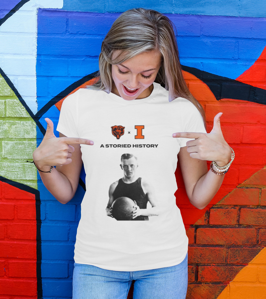 Chicago Bears Illinois Fighting Illini George Halas Storied History T-Shirt