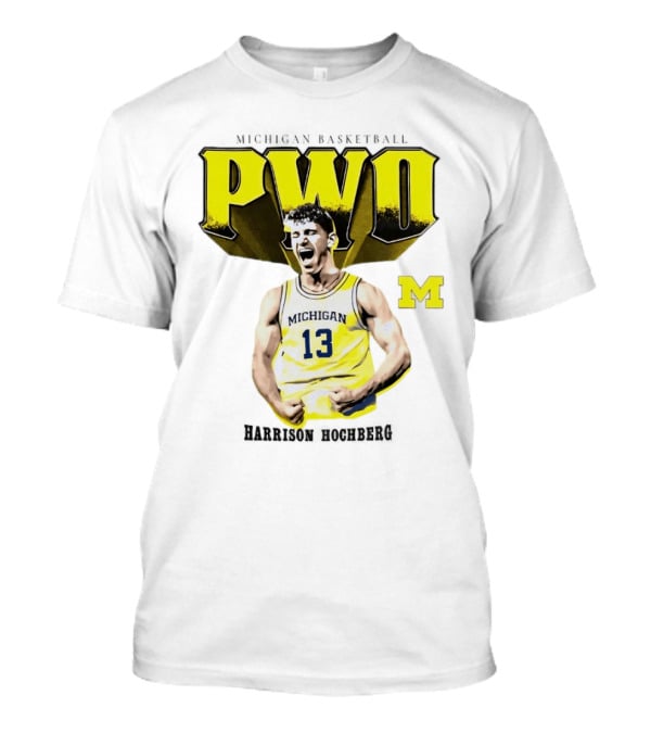 Michigan Wolverines Basketball PWO Harrison Hochberg 13 Jersey T-Shirt