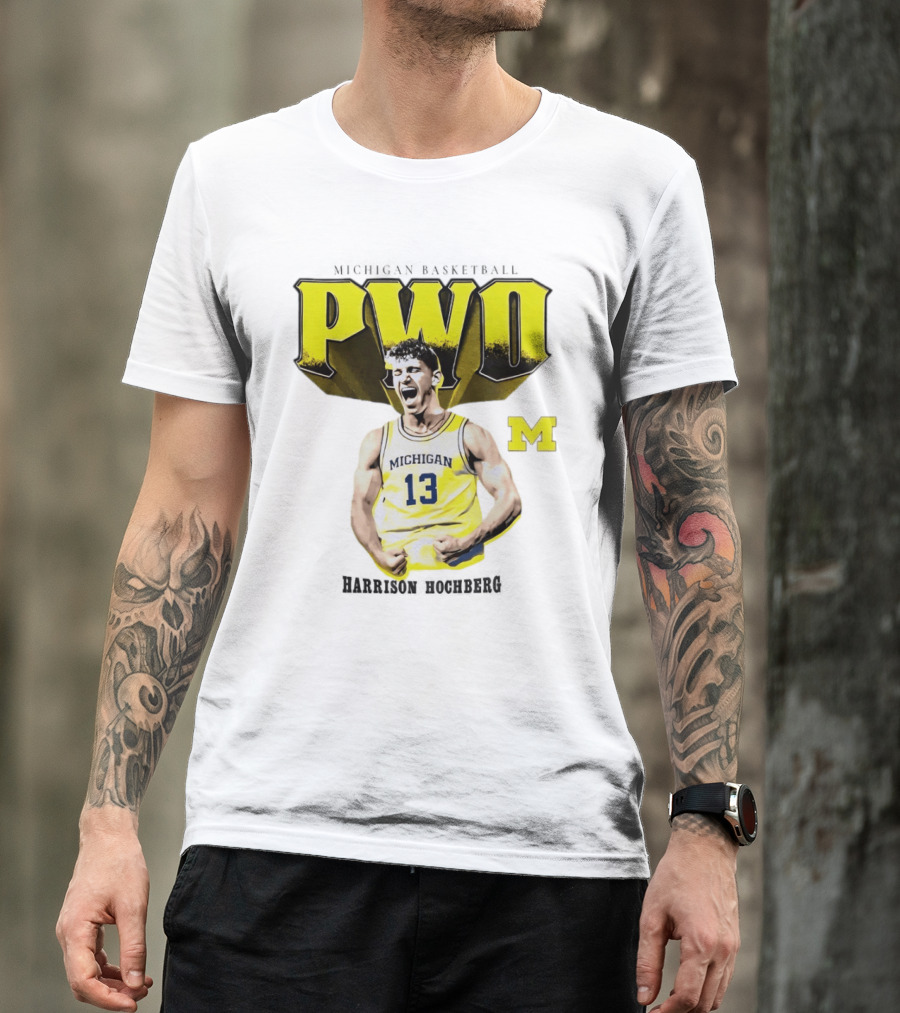 Michigan Wolverines Basketball PWO Harrison Hochberg 13 Jersey T-Shirt