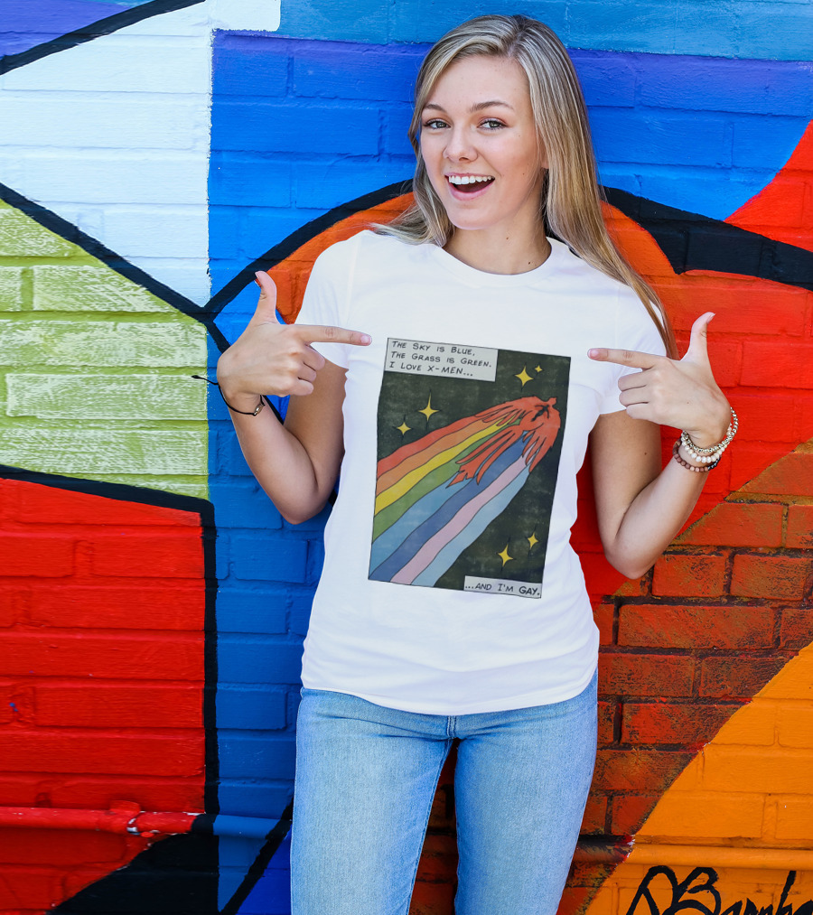 The Sky Is Blue The Grass Is Green I Love X Men Rainbow And I'm Gay T-Shirt
