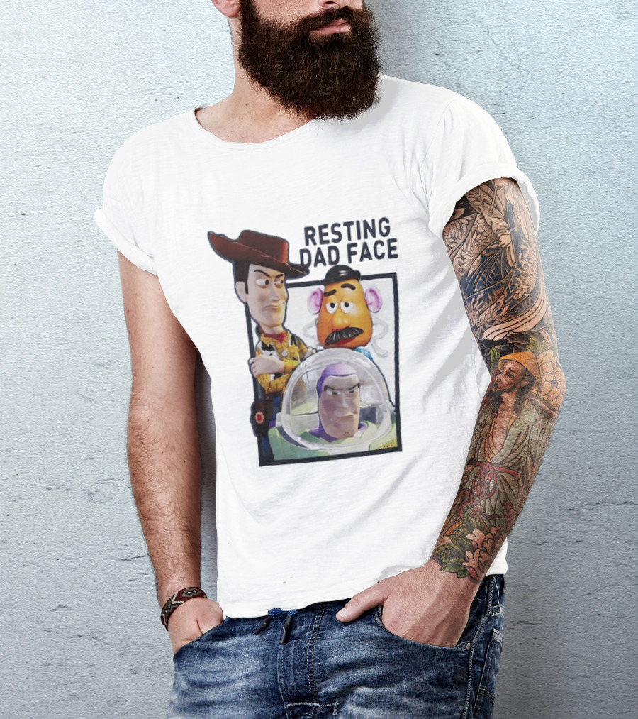 ToyStory Resting Dad Face Woody Buzz Lightyear Mr Potato Head T-Shirt
